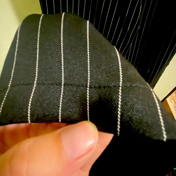 Pinstriped Button Down Straight Wide Leg Trousers XS - Picture 8 of 8